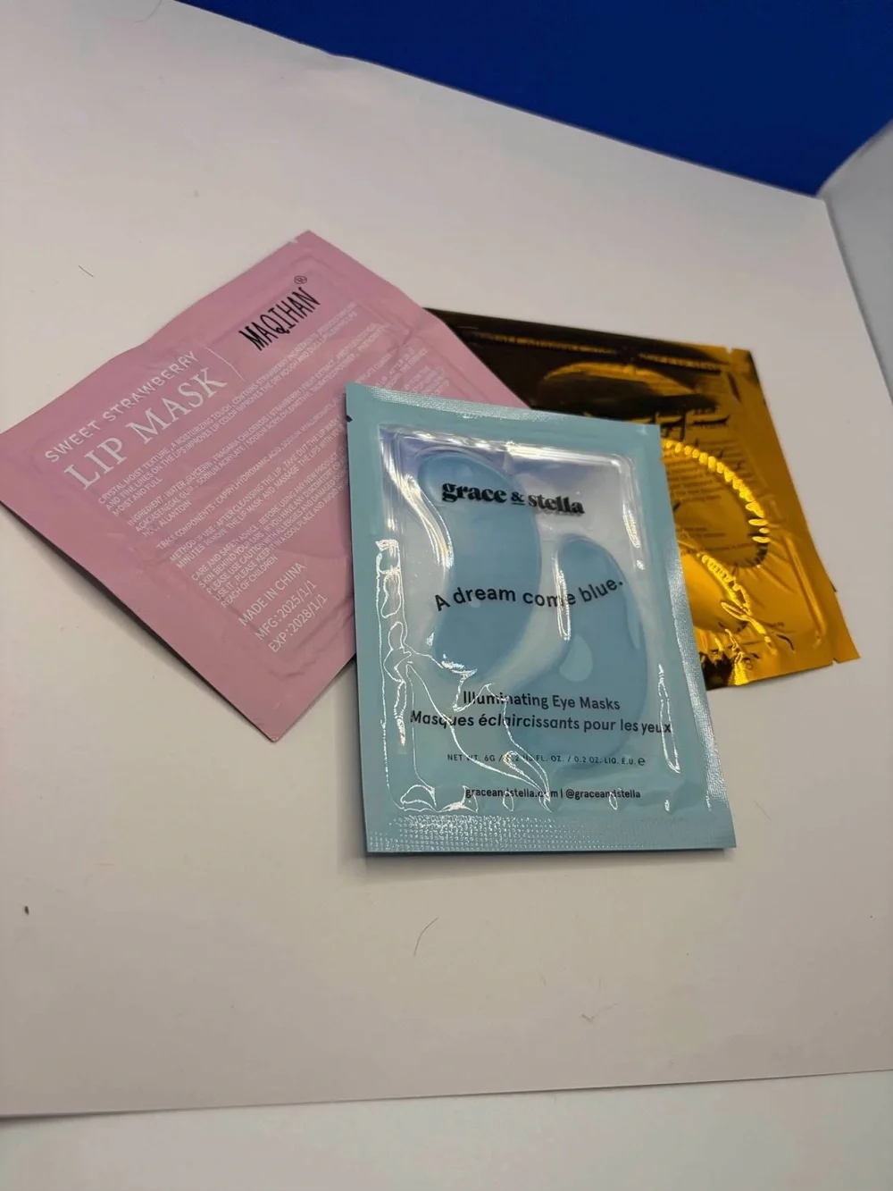 Self Care Beauty Mask Bundle Eye Masks Lip Mask 4 Piece Spa Set